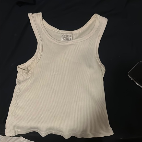 Moda Int'l Cream Ribbed Top - Picture 2 of 3